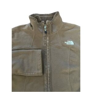 Warm The North Face Morning Side Fleece Jacket Brown Green Size M Women's Zip Up
